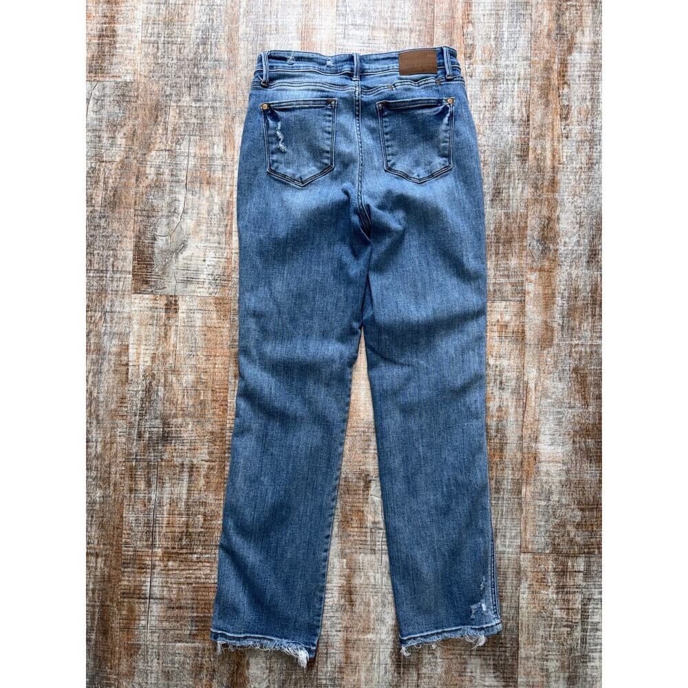 Judy Blue Distressed Denim Dad Jeans Mid Rise Straight Leg Size 9/29 - Picture 9 of 10